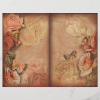 Vintage Rose und Butterfly Shabby Junk Journal-Sei