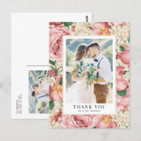 Vintage Rosé und Elfenbein Blumen Hochzeit Danke
