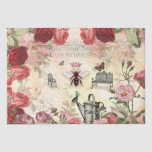 Vintage Rose und Entwürfen der Bienenkönigin Seidenpapier