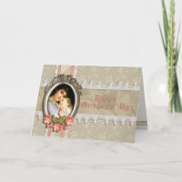 Vintage Rose und Kindertageskarte