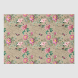 Vintage Rose und Schmetterling Seidenpapier