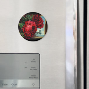 Vintage Rose und Segelboote Magnet