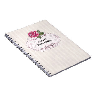 Vintage Rose und Vellum Small Business Notizblock