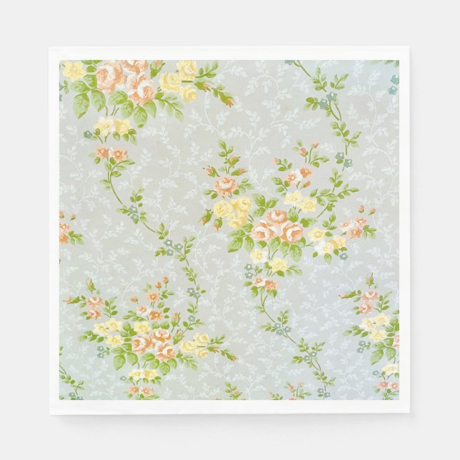 Vintage Rose und Weinfarben Serviette (Vorderseite)