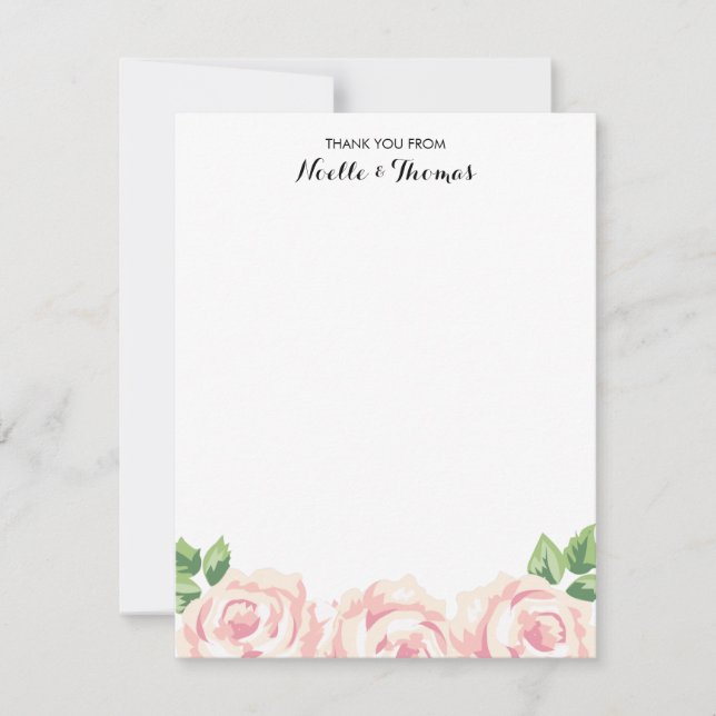 Vintage Rose Vielen Dank Dankeskarte (Vorderseite)