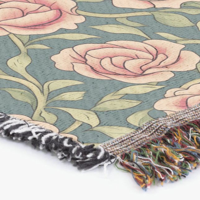 Vintage Rose Vine Pattern Knöchel Decke (Ecke)