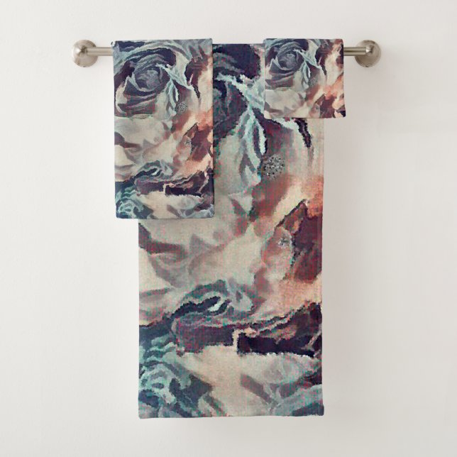 Vintage Rose, Vintag Badhandtuch Set (Insitu)