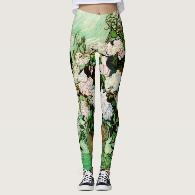 Vintage Rose von Vincent Van Gogh (1890) Leggings (Vorderseite)