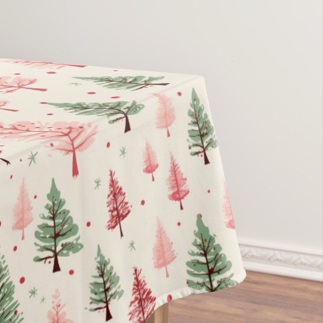 Vintage-Rosé-Weihnachtsbaum  Tischdecke (Beispiel)