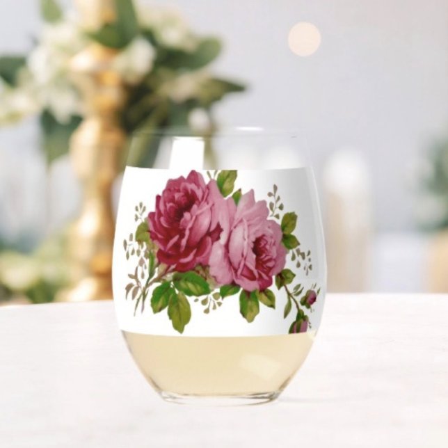 Vintage Rose  Weinglas Ohne Stiel (Von Creator hochgeladen)