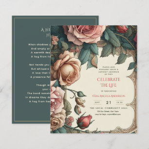 Vintage Rose zum Gedenkgedicht des Lebens