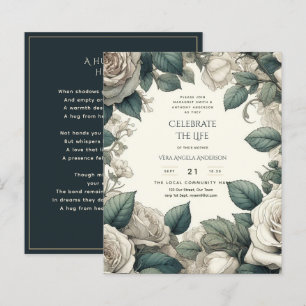 Vintage Rose zum Gedenkgedicht des Lebens