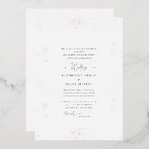 Vintage-Roségold-Hochzeit beider Eltern Folieneinladung