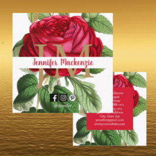 Vintage Roségold Hübsches Rosa  Quadratische Visitenkarte