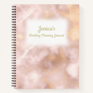 Vintage-Roségold-Marmor-Hochzeitsplaner Notizbuch
