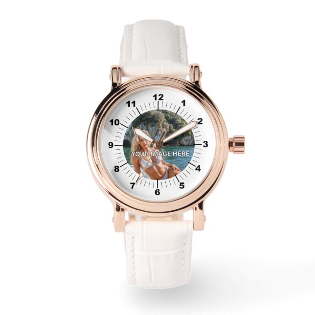 VINTAGE! 🌸 Roségoldene weiße Uhr (Vorderseite)