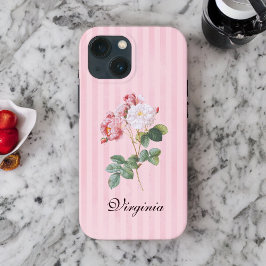 Vintage Rosen auf rosa Streifen Case-Mate iPhone Hülle