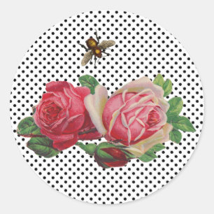 Vintage-Rosen-Aufkleber Runder Aufkleber