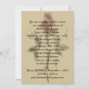 Vintage-Rosen-Banner-Goth-Hochzeitseinladungen Einladung