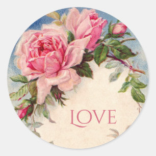 Vintage Rosen-Blumenaufkleber Runder Aufkleber