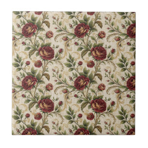 Vintage-Rosen-Blumenmuster - Blumen-Design Fliese