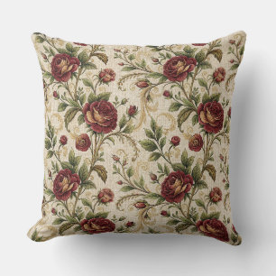 Vintage-Rosen-Blumenmuster - Blumen-Design Kissen