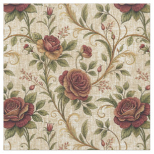 Vintage-Rosen-Blumenmuster - Blumen-Design-Kunst Stoff