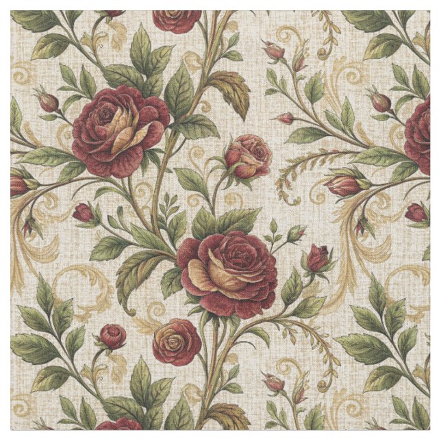 Vintage-Rosen-Blumenmuster - Blumen-Design Stoff (Nahaufnahme)