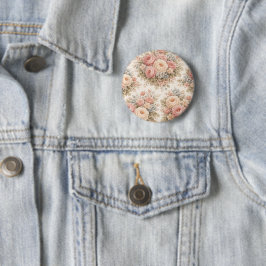 Vintage-Rosen-Blumenmuster | Elegantes Pastell  Button
