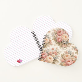 Vintage-Rosen-Blumenmuster | Elegantes Pastell Notizbuch