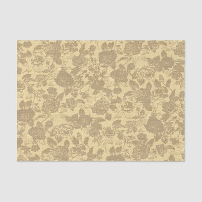 Vintage Rosen-Blumenmuster Seidenpapier (Vorderseite)