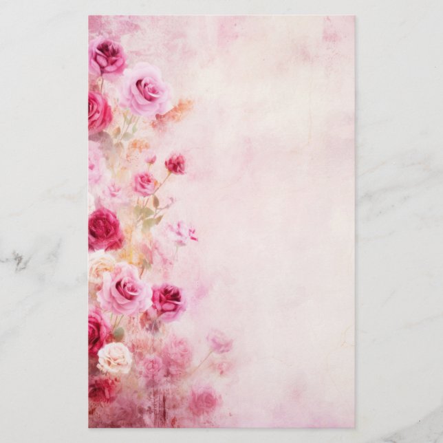 Vintage Rosen Briefpapier (Vorderseite)