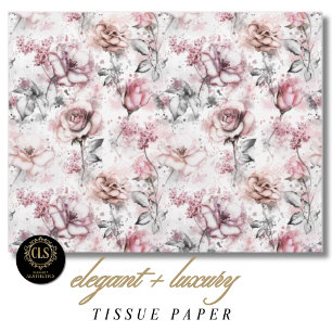 Vintage-Rosen-Ephemera-Geschenk Seidenpapier