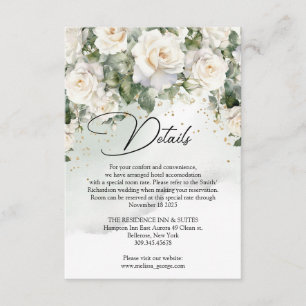 Vintage Rosen Eukalyptusgrün und Gold Begleitkarte