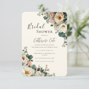 Vintage-Rosen Florale Hochzeit Einladung