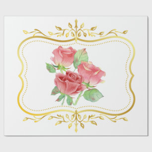 vintage Rosen florales Design Geschenkpapier