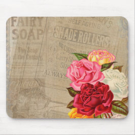 Vintage Rosen-Hintergrund-Mausunterlage Mousepad