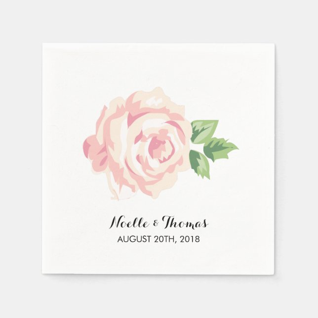 Vintage-Rosen-Hochzeit Serviette (Vorderseite)