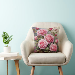 Vintage-Rosen in Rosa Kissen