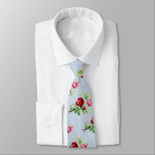 vintage Rosen in sanfter blauer Farbe Krawatte