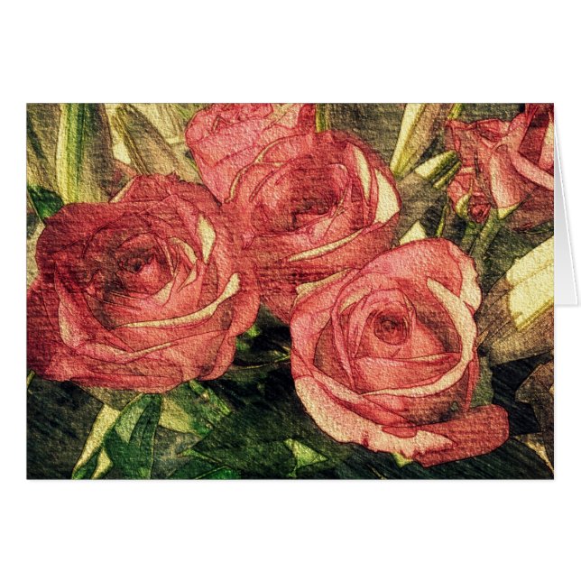 Vintage Rosen-Karte (Vorderseite (Horizontal))