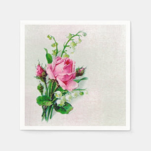 Vintage Rosen-Lilie der Tal-Papierservietten Serviette