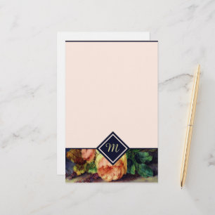 Vintage-Rosen Monogramm Briefpapier