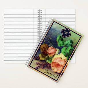 Vintage-Rosen-Monogramm-Journal Notizbuch