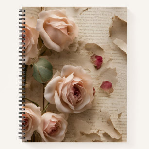 "Vintage-Rosen-Notizbuch - Elegantes Blumenjournal Notizbuch