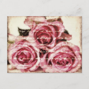 Vintage Rosen Postkarte