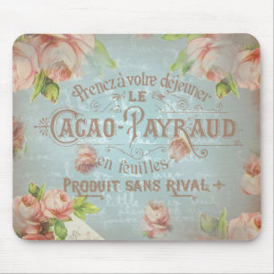 Vintage Rosen-Rose des Shabby Chic blaue Mousepad
