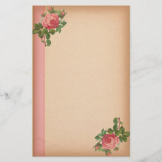Vintage-Rosen-Schreibwaren Briefpapier