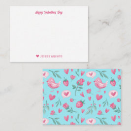 Vintage Rosen Strawberry Valentinstag Mitteilungskarte