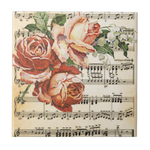 Vintage-Rosen-Trio & Musik Fliese